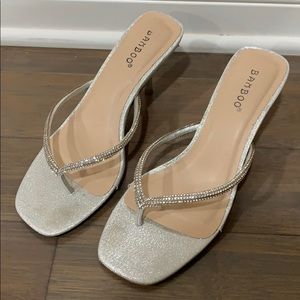 Rhinestone silver Heels